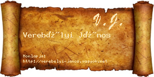 Verebélyi János névjegykártya